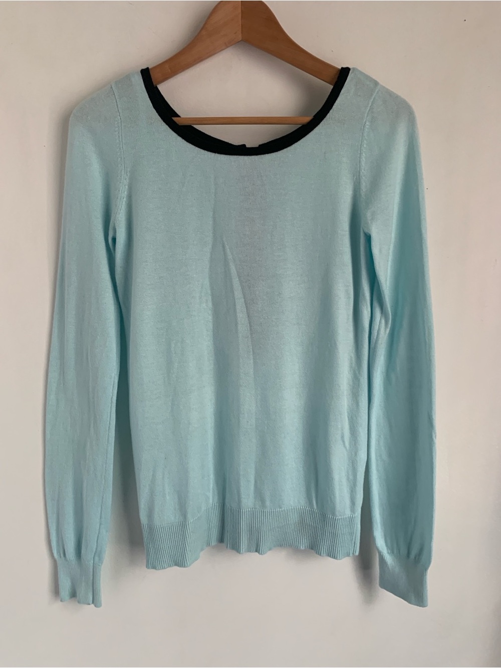 Twik Blue Sweater Bow Trim